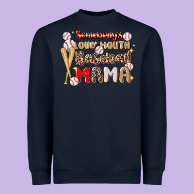 Somebody's Loud Mouth Baseball Heavyweight Sweatshirt Designed By Jahusdesignshop