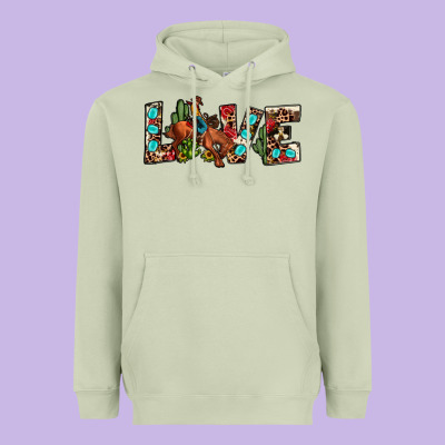 Love Rodeo Heavyweight Hoodie Designed By Jahusdesignshop