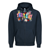 Navy test day Zipper Hoodie - JahusDesignShop