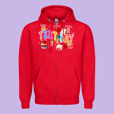 Test Day Zipper Hoodie Designed By Jahusdesignshop