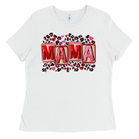 White Pink leopard mama Ladies Tee - FaDigitalArtStudio