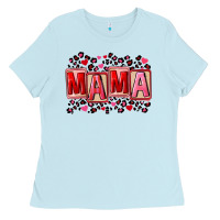 Baby Blue Pink leopard mama Ladies Tee - FaDigitalArtStudio