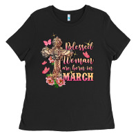 Black Blessed women are born in March Ladies Tee - FaDigitalArtStudio