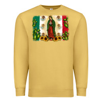 Antique Gold mexican flag our lady of guadalupe Premium Sweatshirt - JahusDesignShop