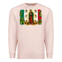 Pale Pink mexican flag our lady of guadalupe Premium Sweatshirt - JahusDesignShop