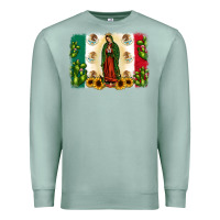 Seafoam mexican flag our lady of guadalupe Premium Sweatshirt - JahusDesignShop