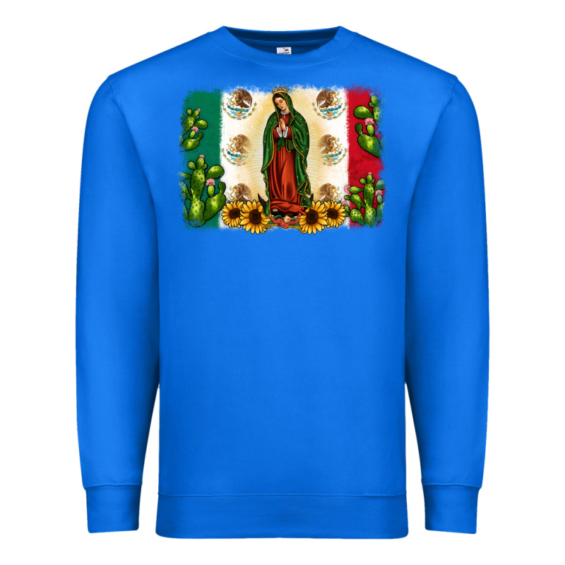 Mexican Flag Our Lady Of Guadalupe Premium Sweatshirt by JahusDesignShop | Teevron
