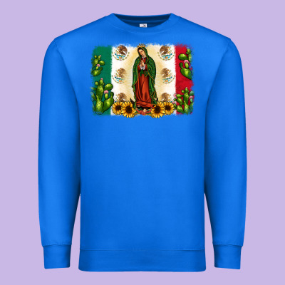 Mexican Flag Our Lady Of Guadalupe Premium Sweatshirt Designed By Jahusdesignshop