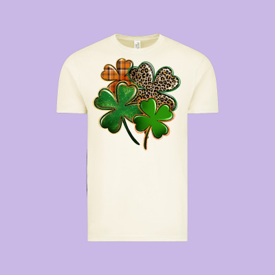 Leopard Shamrock St. Patricks Day Vintage Tee Designed By Fadigitalartstudio