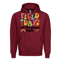 Burgundy field day let the games begin Zipper Hoodie - JahusDesignShop