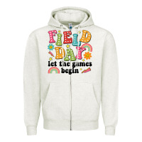 Oatmeal Heather field day let the games begin Zipper Hoodie - JahusDesignShop