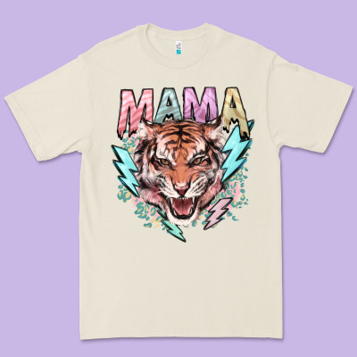 Mama Tiger Lightning Bolt Premium Tee Designed By Howdyjamesfarm