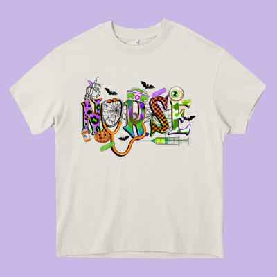 Halloween Nurse Heavy Core Tee Designed By Cowgirlartshop