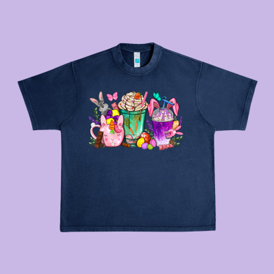 Easter Coffee Cups With Bunny Urban Heavy Tee Designed By Bundleandbundleshop