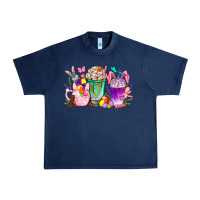 Navy Easter Coffee Cups With Bunny Urban Heavy Tee - BundleAndBundleShop