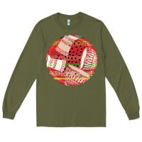African Fabric Pattern Round Earrings 2 Long Sleeve Tee | Teevron