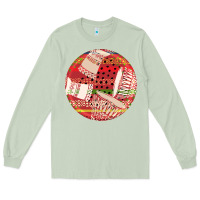Matcha african fabric pattern round earrings 2 Long Sleeve Tee - BundleAndBundleShop