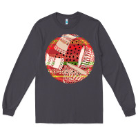 Smoke african fabric pattern round earrings 2 Long Sleeve Tee - BundleAndBundleShop