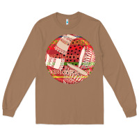 Toasted Coconut african fabric pattern round earrings 2 Long Sleeve Tee - BundleAndBundleShop