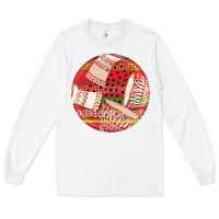White african fabric pattern round earrings 2 Long Sleeve Tee - BundleAndBundleShop