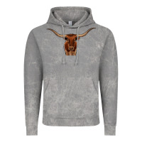 Cloud Rock texas longhorn illustration Vintage Hoodie - CowhideDigitalArt