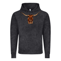 Vintage Black texas longhorn illustration Vintage Hoodie - CowhideDigitalArt