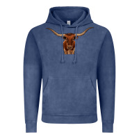 Vintage Denim texas longhorn illustration Vintage Hoodie - CowhideDigitalArt