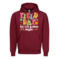 Burgundy field day let the games begin Zipper Hoodie - JahusDesignShop