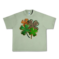 Oil Green leopard shamrock Urban Heavy Tee - FaDigitalArtStudio