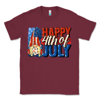 Burgundy Happy 4th of july gnome Classic Tee - CowGirlArtShop