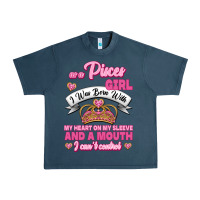 Midnight Navy As A Pisces Girl I Was Born With My Heart On My Sleeve And A Mouth Urban Heavy Tee - Jasminsmagicworld