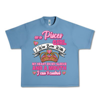 Pebble Blue As A Pisces Girl I Was Born With My Heart On My Sleeve And A Mouth Urban Heavy Tee - Jasminsmagicworld