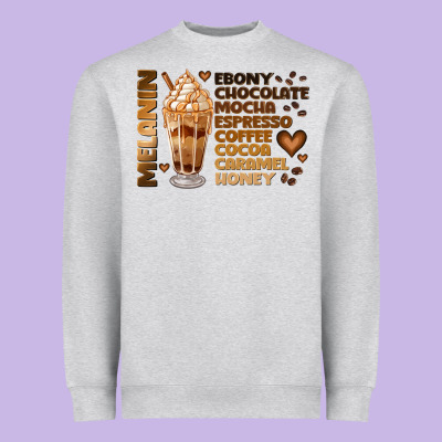 Melanin Coffee Heavyweight Sweatshirt Designed By Jahusdesignshop