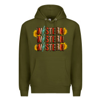Army Green western sunflower Premium Hoodie - RacoonDesign
