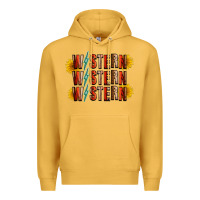 Mustard western sunflower Premium Hoodie - RacoonDesign