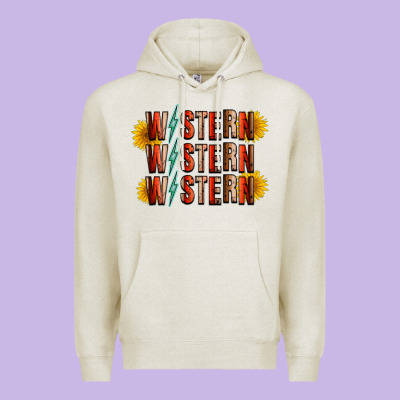 Western Sunflower Premium Hoodie Designed By Racoondesign