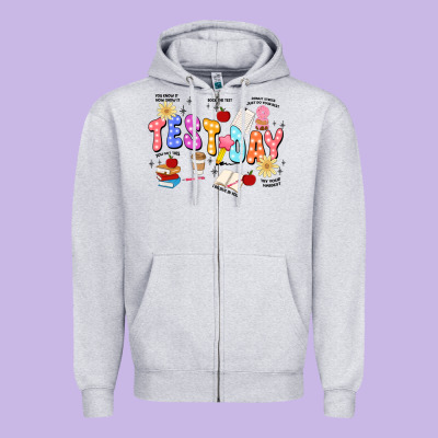 Test Day Zipper Hoodie Designed By Jahusdesignshop