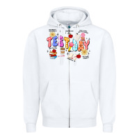 White test day Zipper Hoodie - JahusDesignShop