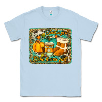 Dusty Blue just a girl who loves fall background Classic Tee - Jasminsmagicworld
