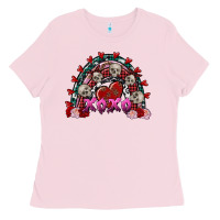 Bubblegum Pink Skull Xoxo rainbow Valentine's Day Ladies Tee - FaDigitalArtStudio