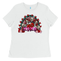 White Skull Xoxo rainbow Valentine's Day Ladies Tee - FaDigitalArtStudio