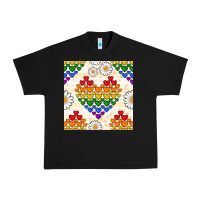 Black Pride lgbtq hearts and daisy seamless pattern Urban Heavy Tee - BundleAndBundleShop