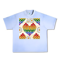 Grape Ice Pride lgbtq hearts and daisy seamless pattern Urban Heavy Tee - BundleAndBundleShop