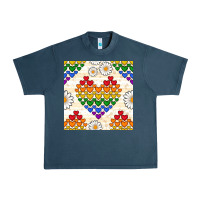 Midnight Navy Pride lgbtq hearts and daisy seamless pattern Urban Heavy Tee - BundleAndBundleShop