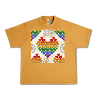 Peanut Butter Pride lgbtq hearts and daisy seamless pattern Urban Heavy Tee - BundleAndBundleShop