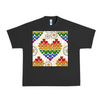 Pigment Black Pride lgbtq hearts and daisy seamless pattern Urban Heavy Tee - BundleAndBundleShop