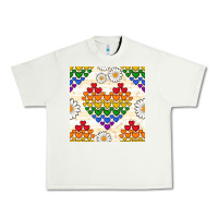 Pistachio Pride lgbtq hearts and daisy seamless pattern Urban Heavy Tee - BundleAndBundleShop