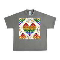 Tornado Pride lgbtq hearts and daisy seamless pattern Urban Heavy Tee - BundleAndBundleShop