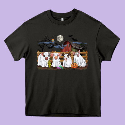 Halloween Pigs Heavy Core Tee Designed By Cowgirlartshop