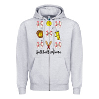 Softball Coquette Bow Zipper Hoodie | Teevron